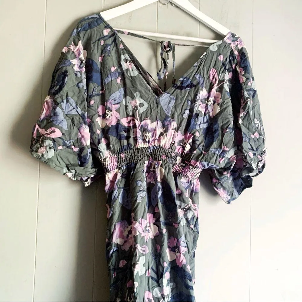 Jessica Simpson Maternity Gray Floral Maxi Dress M - Image 6