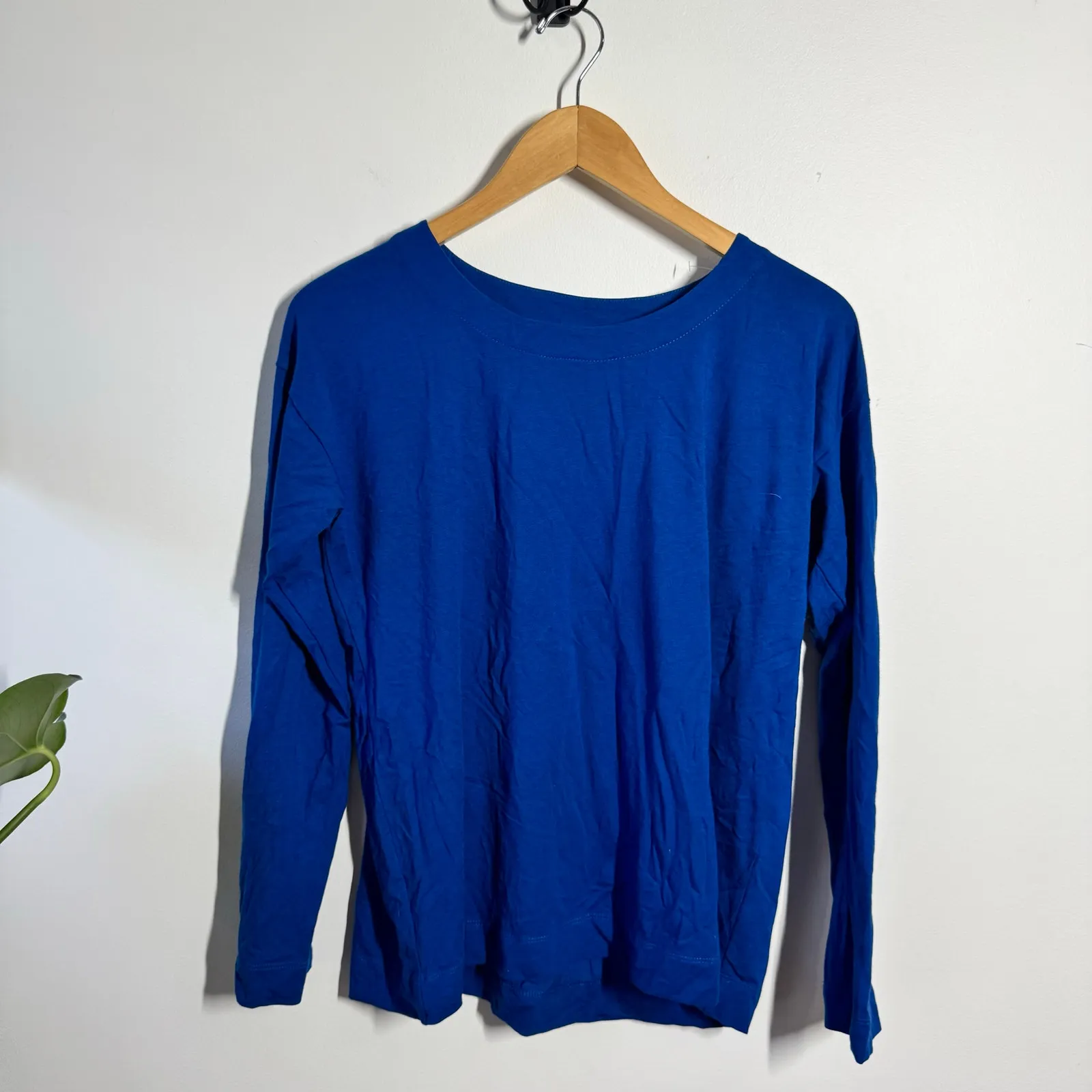 J.Jill Lot 2 Pima Cotton Long Sleeve Tshirt Women S Blue Blach White Stripe Crew - Image 2