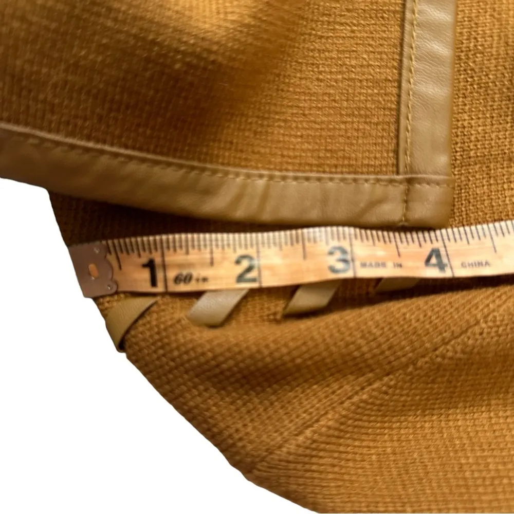 NEW  Sweater Cape Tan Brown Vegan Leather Trim XS /S - Image 6