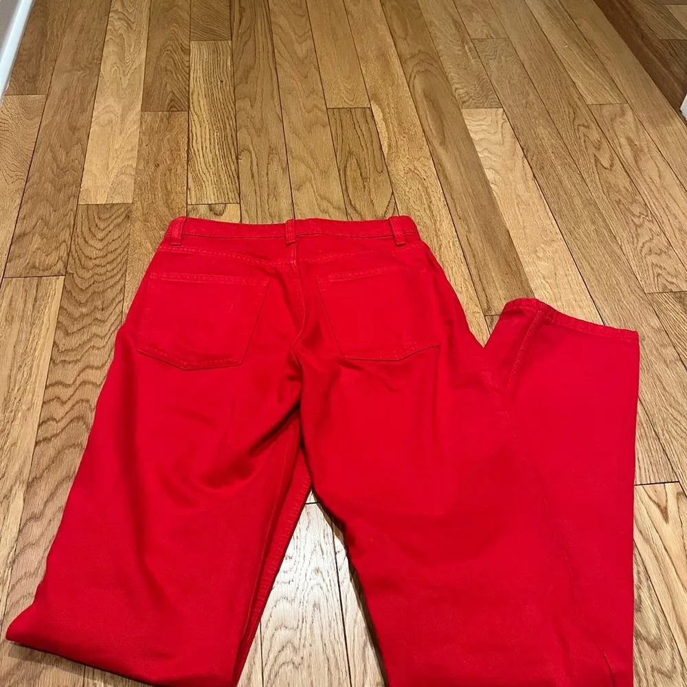 ZARA  Vibrant Red Straight-Leg Pants - Image 2