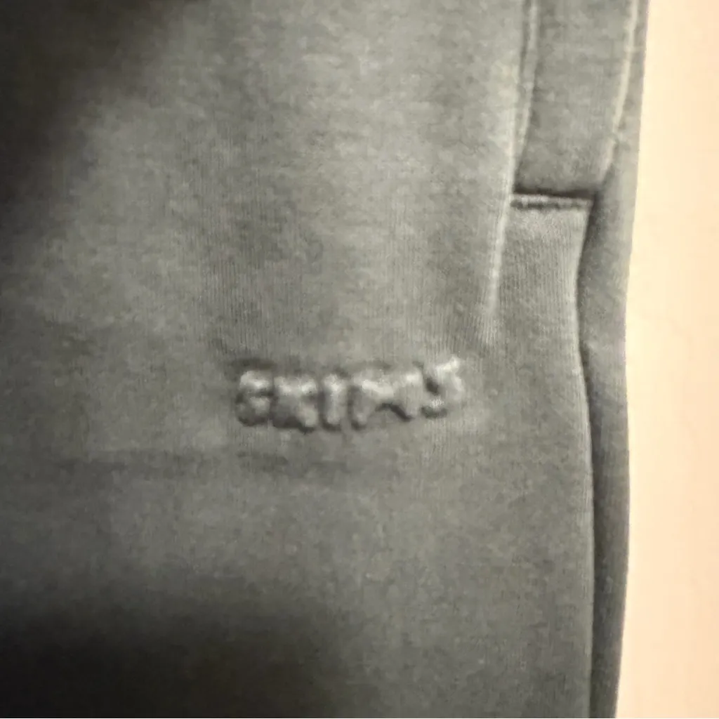 Skims Cotton Fleece Classic Straight Leg Pant in Spruce Green Size Medium - Image 3