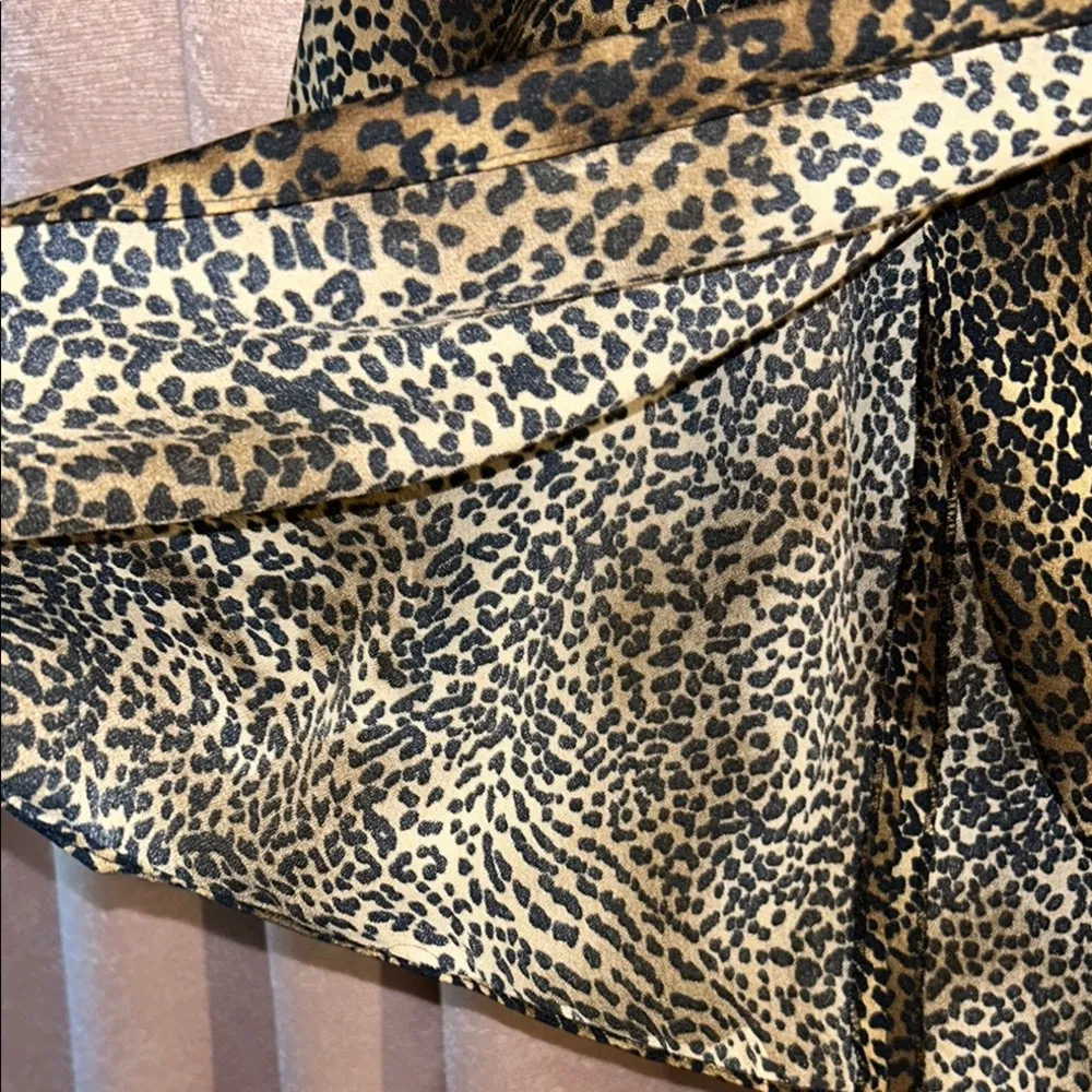 Leopard Print Strapless Dress with Bow Brown Size 12 - Image 5