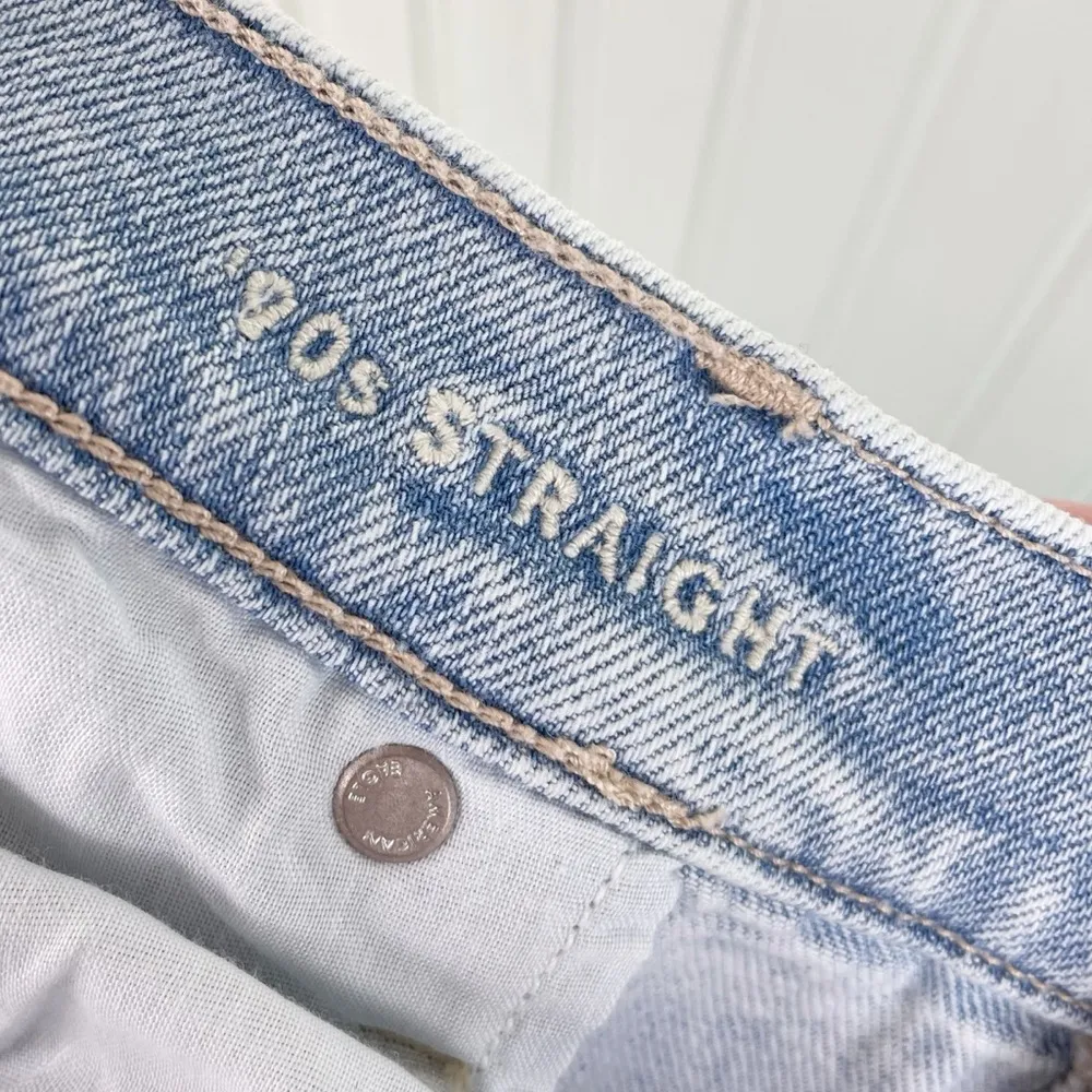 NEW American Eagle 90s Straight Jean Light Wash Denim Stretch Women's Size 18 - Image 8