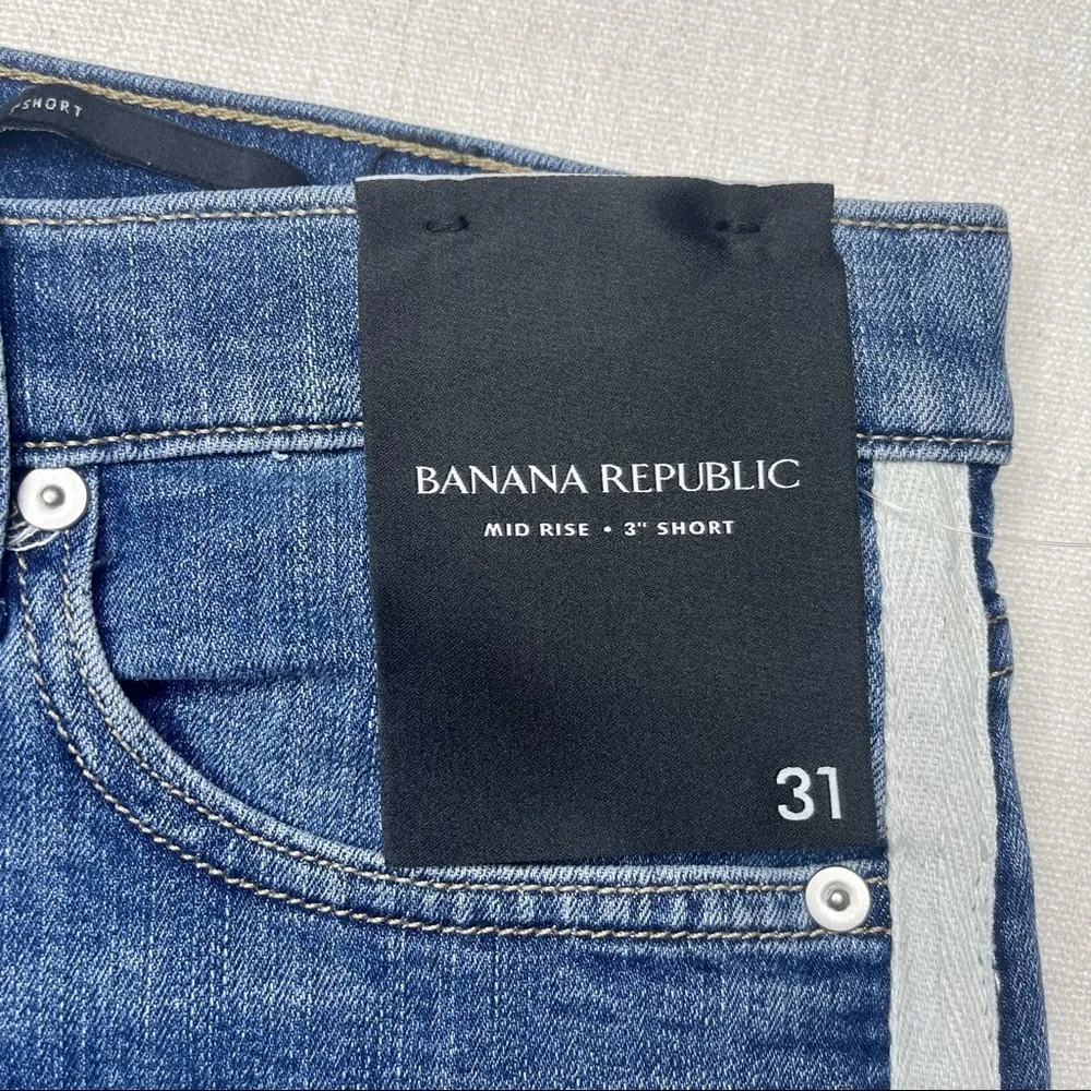 Banana Republic Raw Hem Distressed Jean Shorts Denim Stretch NWT - Image 6