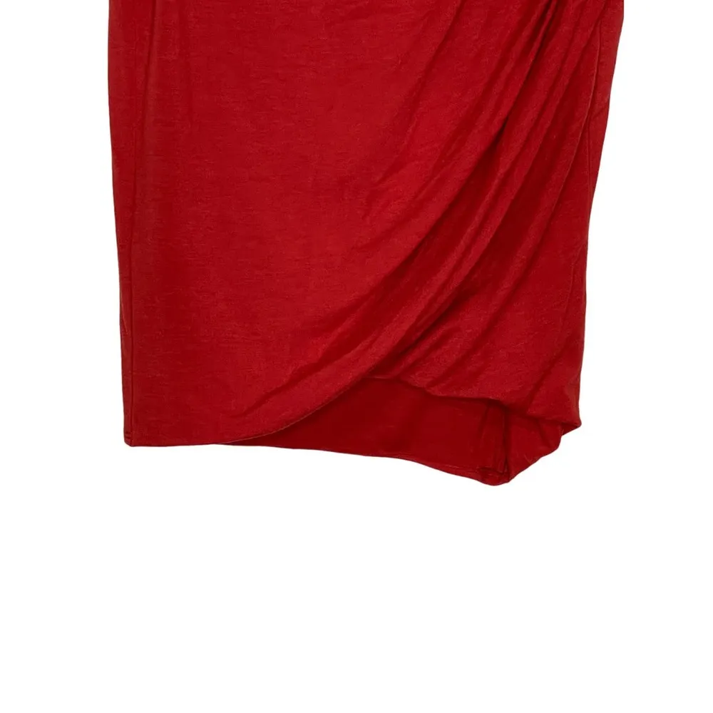 Helmut Lang Womens Skirt Stretchy Casual Wool Blend Harrow Red Sz. 26 Petite NWT - Image 2
