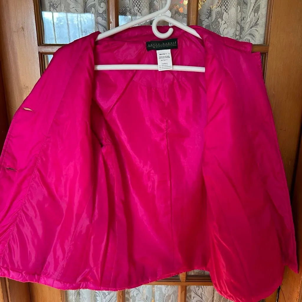 NWOT Harve Benard Quilted Jacket Sz 8 Hot Pink - Image 4