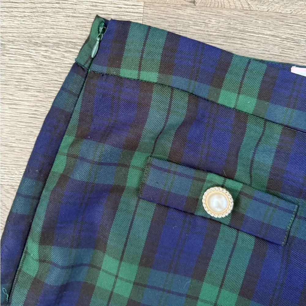 Alexia Admor Jayden Wide‎ Leg Cropped Pants - Size 14 - Green Plaid - NWT - Image 5