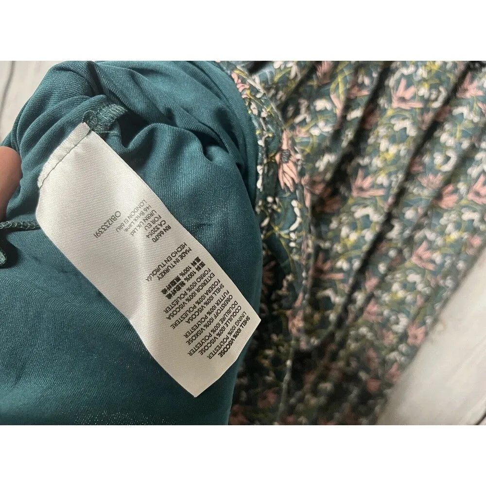 NWT Urban Outfitters Charlie Knit Smocked Puff Sleeve Midi Dress Floral Small - Image 8