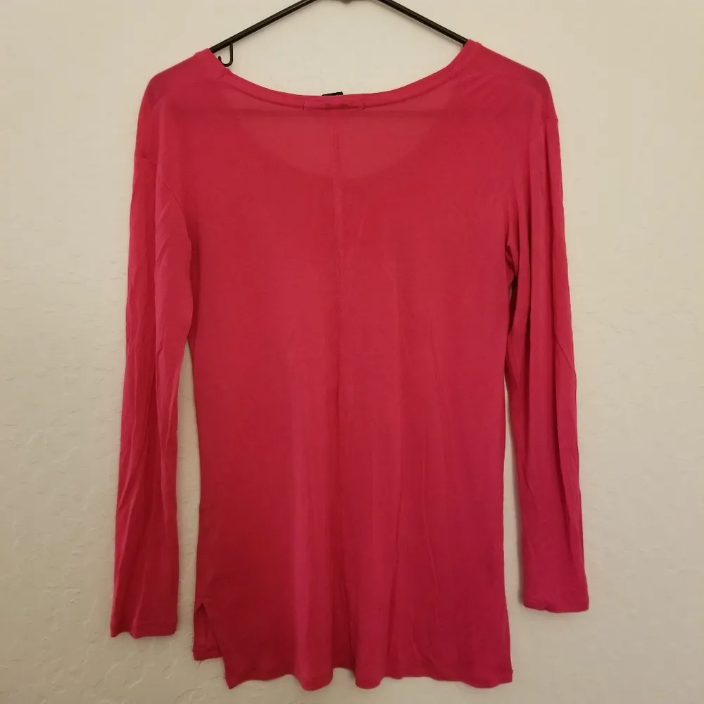 Hot pink soft long sleeve shirt, women’s size small from Macy’s - Image 2