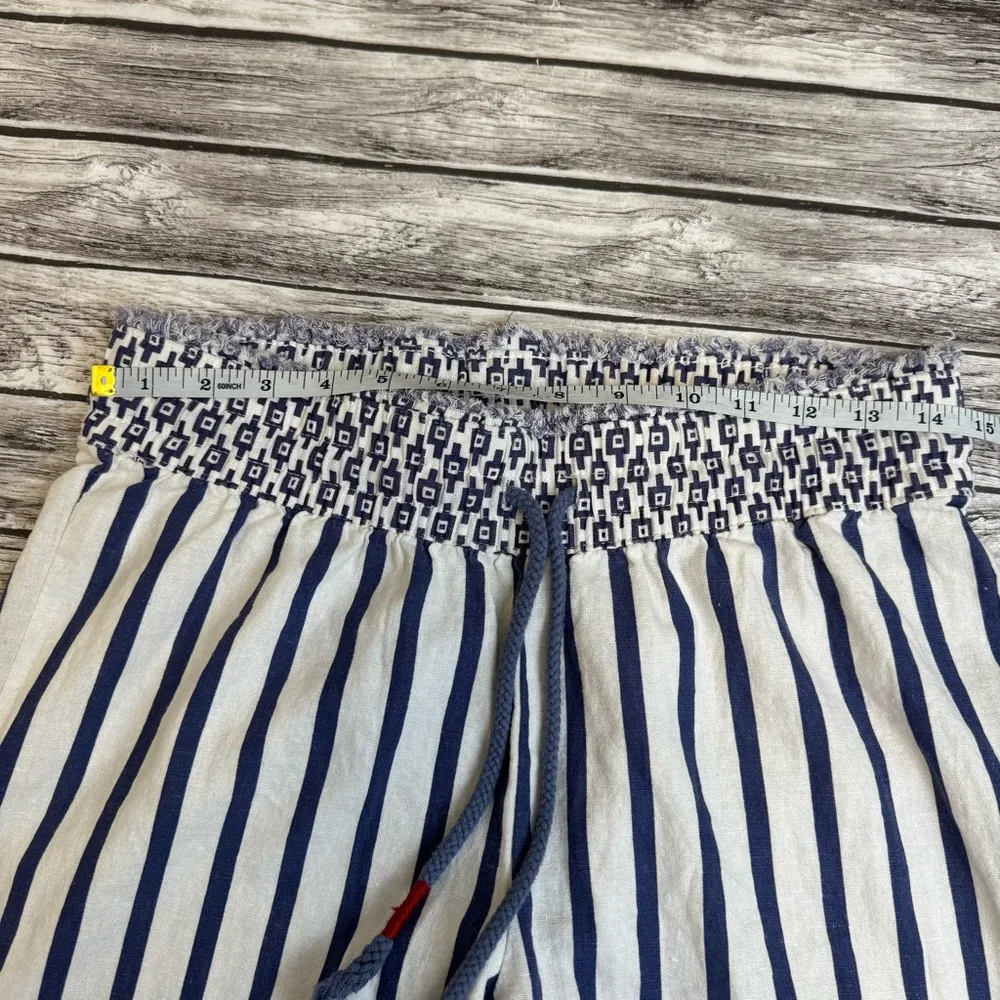 Indigo Rein Women's Wide Leg Crop Beach Pants Stripe White Blue Red M Med Medium - Image 10