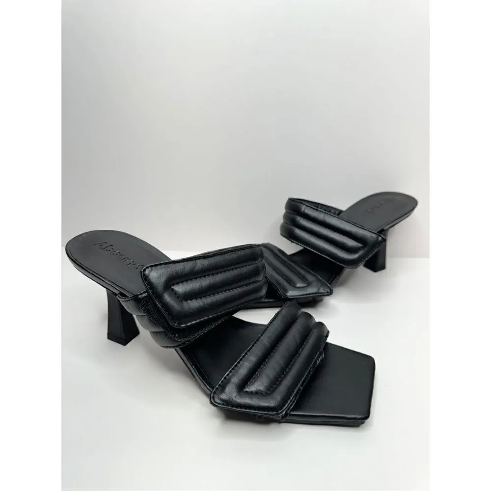 Abound Shoes Womens Size 7 Qarly Heeled Black Square Toe Slip On Sandals - Image 3