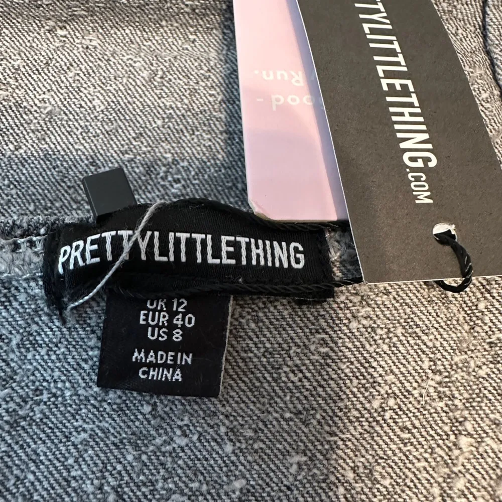 NWT Prettylittlething Grey Bobble Denim Corset Crop Top Zipper Back US Size 8 - Image 11