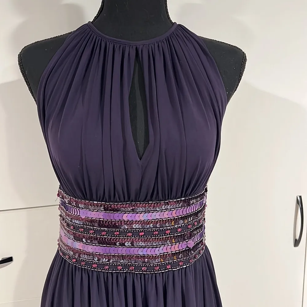 JS Boutique midi beaded dress.‎ Size 4 Purple - Image 3