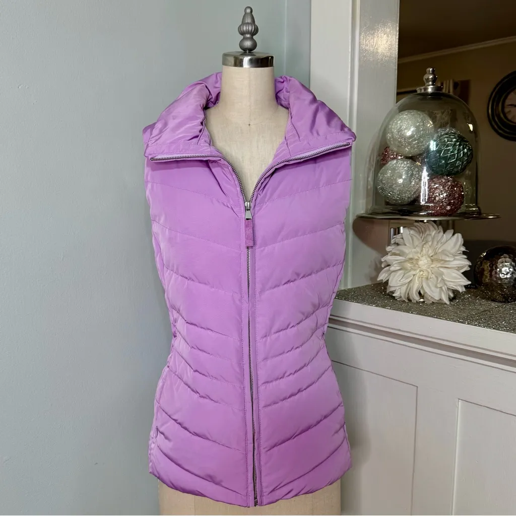 Talbots Purple Down Puffer Vest Winter Jacket Coat Size Medium - Image 5