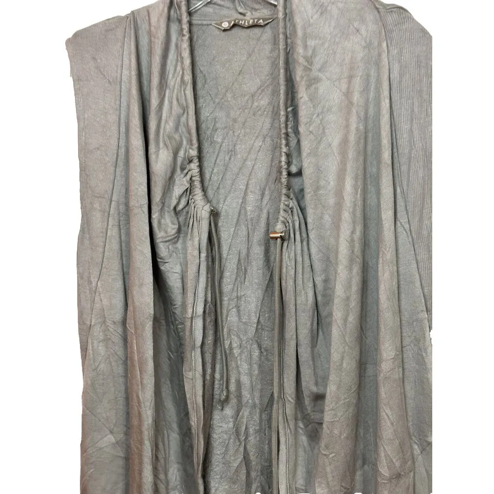 NEW‎ Athleta Women Mindset Vest Soft High Low Relaxed Fit Top Sand Gray XS - Image 4