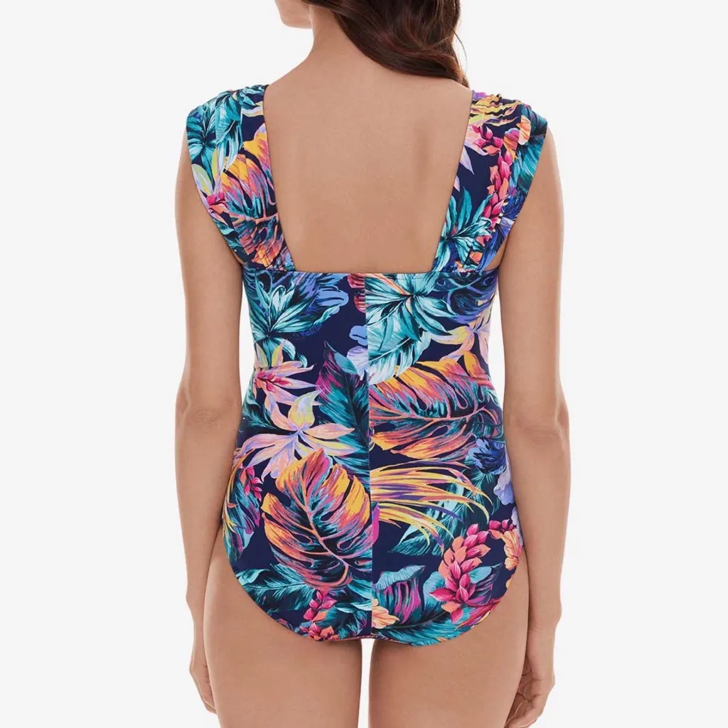 NWT Magicsuit by Miraclesuit Natalie One Piece in Belize in Navy Multi 10 Blue - Image 5