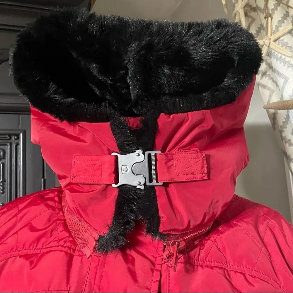 Wellensteyn Parka Esquire Jacket Red Faux‎ Fur Trim Removable Hood S - Image 6