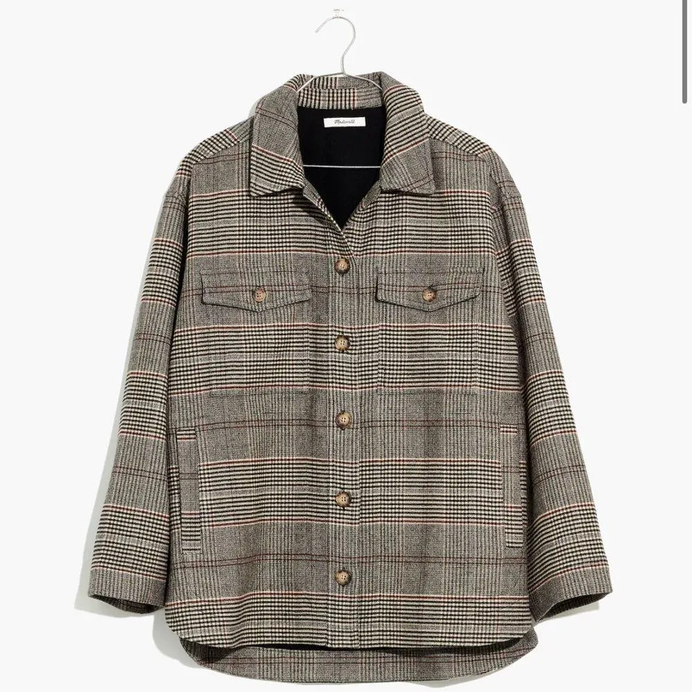 Madewell Bonded Flannel Shirt Jacket Shacket Cohancy Plaid Small Heritage - Image 5