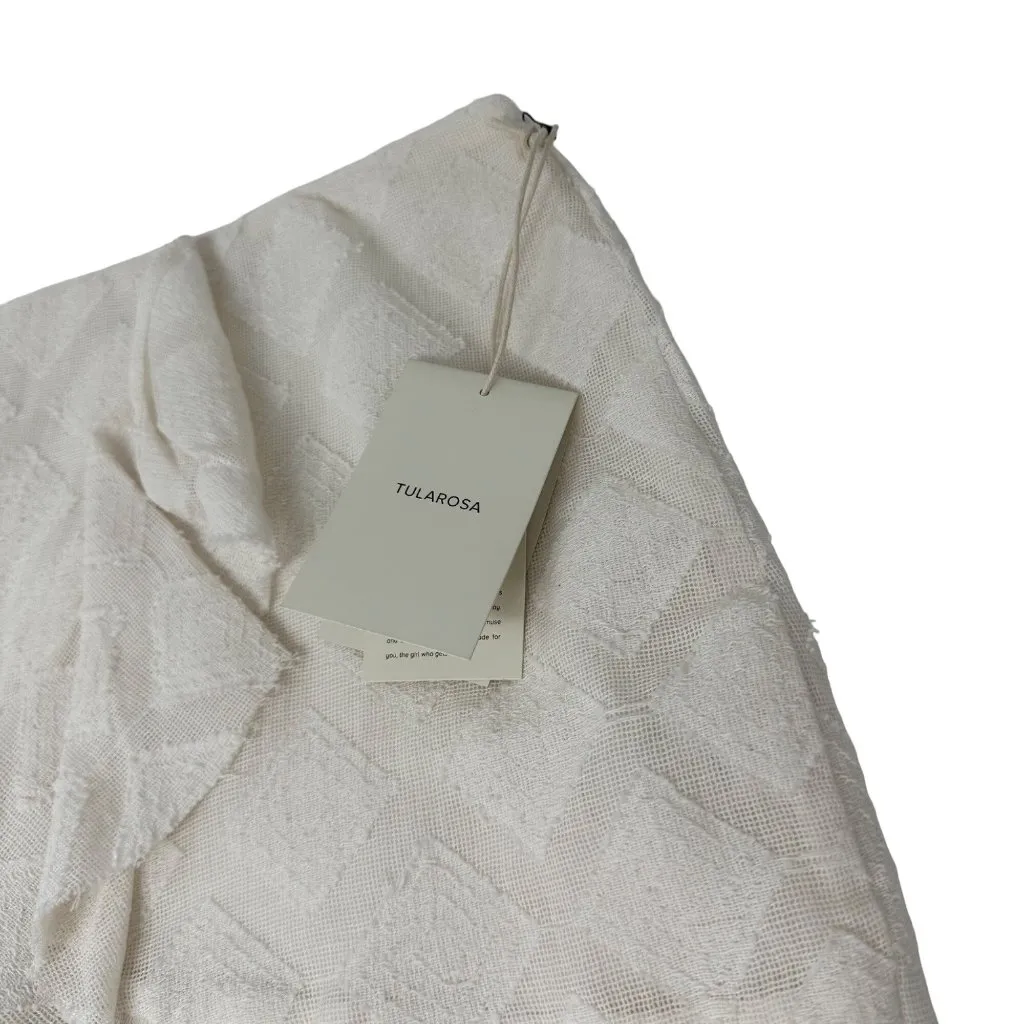 Tularosa Hannah Ruffle Mini Skirt Size Large Ivory White Cream Faux Wrap New - Image 3