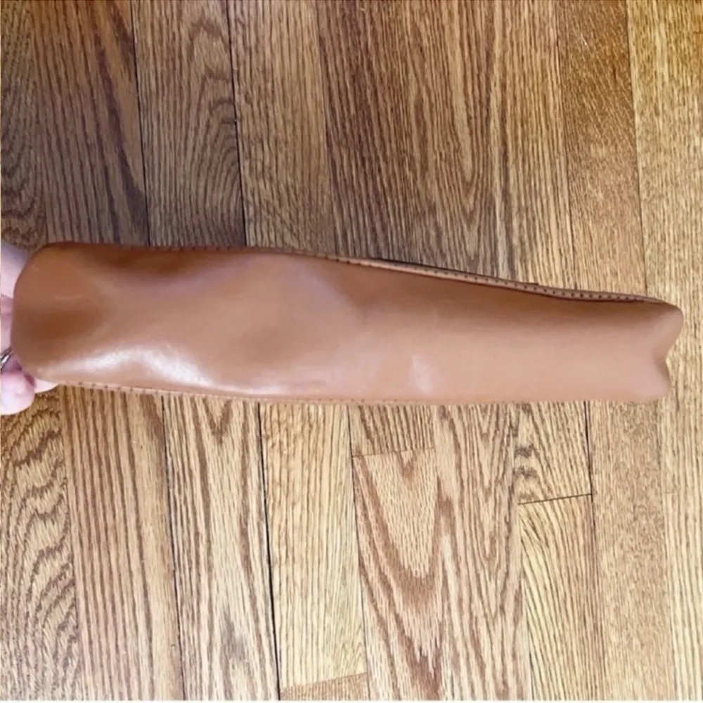 Rebecca Minkoff Perforated Leather Clutch Cognac Brown Magnetic Closure Purse - Image 11