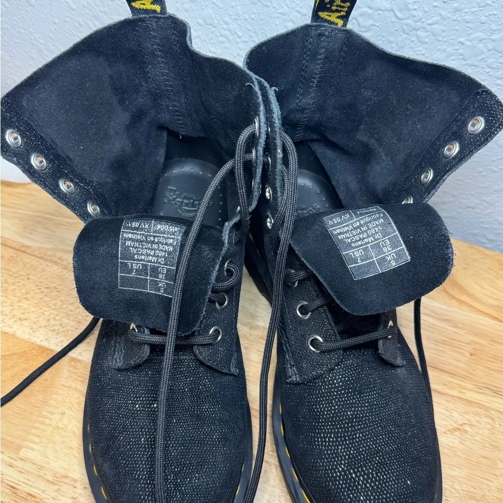 Pascal 1460 Black Glitter Ray Combat Boots Ladies 7 - Image 12