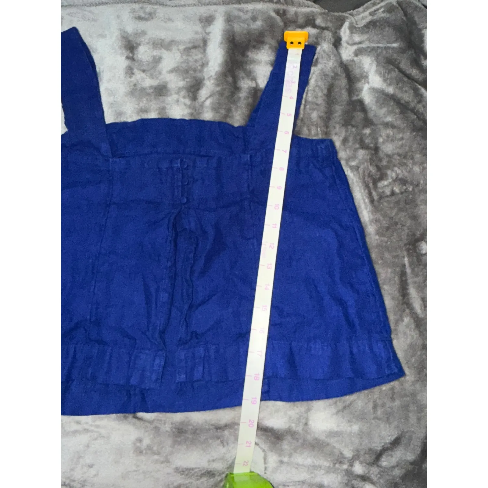 NWOT Madewell Size 4 Blue Bright Sapphire Curved-Neck Shell Tank in 100%‎ Linen - Image 6