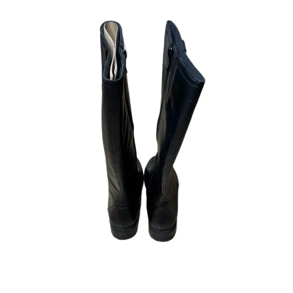 Easy Spirit Women's Black Leather Knee High Side Zip Rhonda Riding Boots sz 8W - Image 6