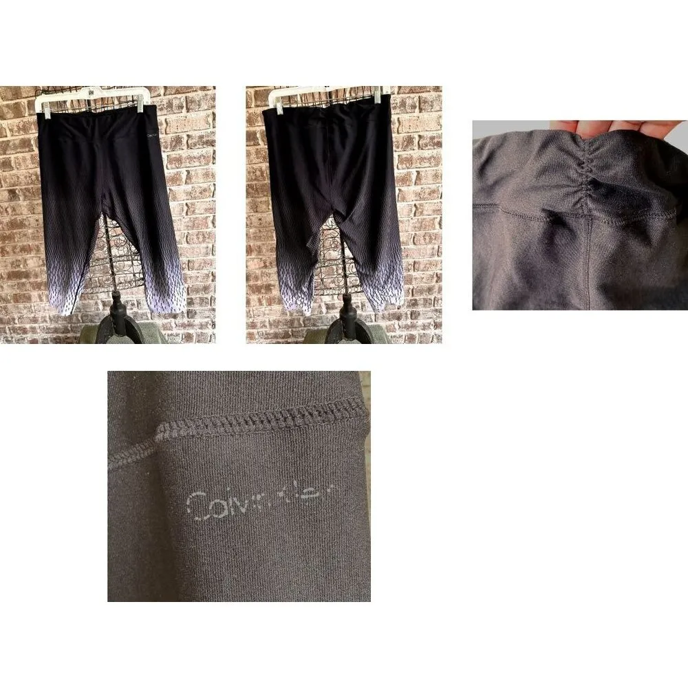 Calvin Klein Performance Leggings XL Wick Ombre Black Yoga Pants  Pickle… - Image 7