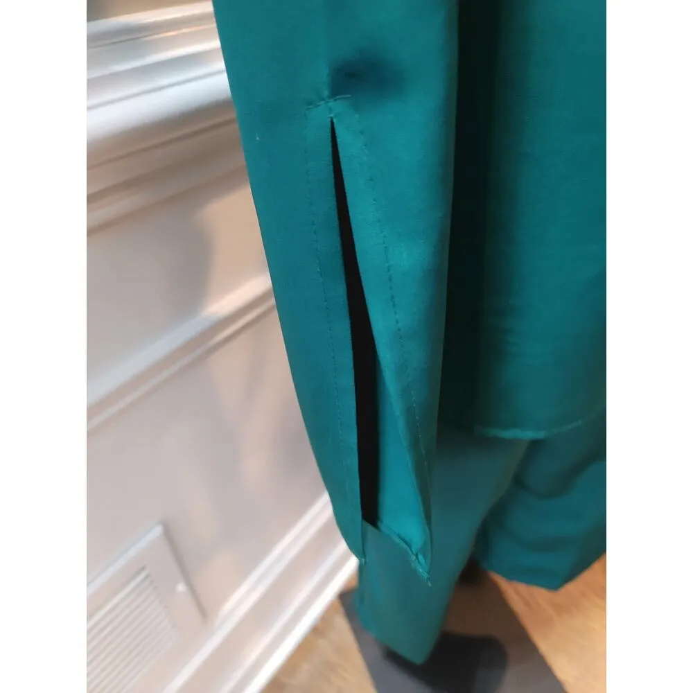 Maggie Sweet 3 Piece Suit Women's Medium Green Floral Long Sleeve Straight Leg - Image 15