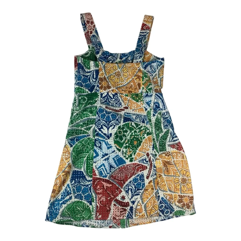 Farm Rio size medium tropical tile mini dress Colorful Patterned - Image 3