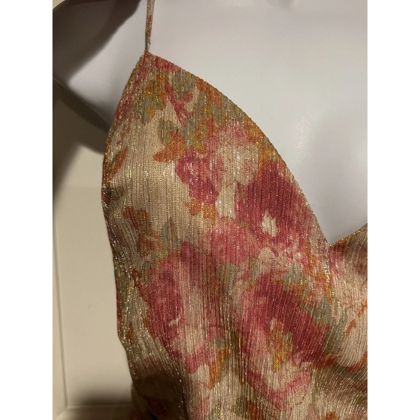 Dress the Population Pink floral Chrissy Gown SZ L - Image 11