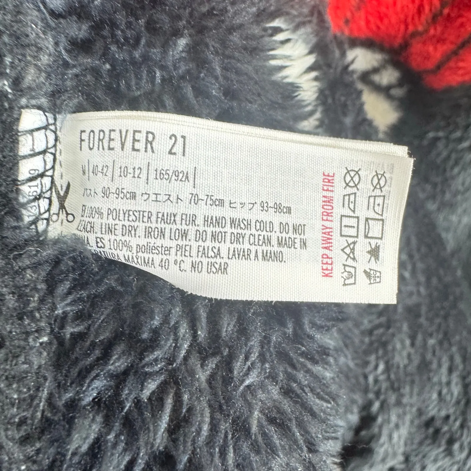 Forever 21 Disney Minnie Mouse Black Plush Fleece Pajama Top Pullover Size M - Image 6