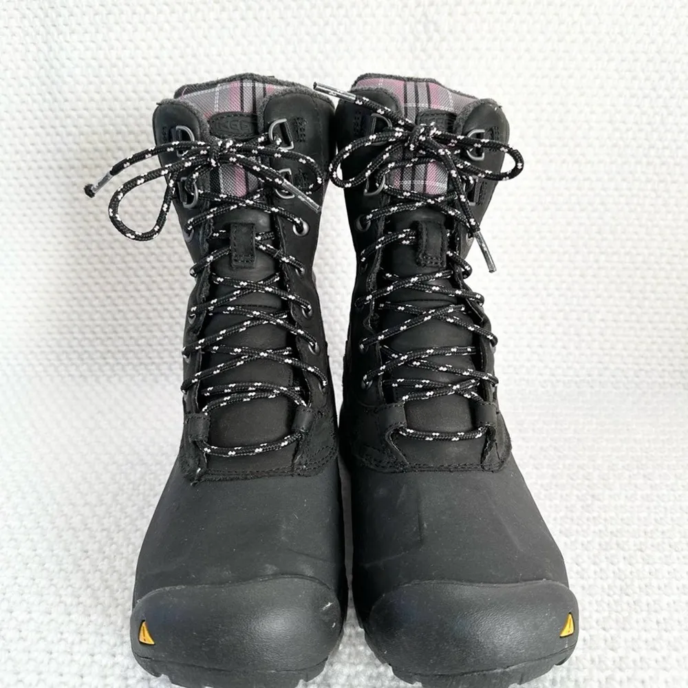 Keen Dry Snowden Black Purple Plaid Lace Up Winter Weather Boot Lined 7 Women - Image 94