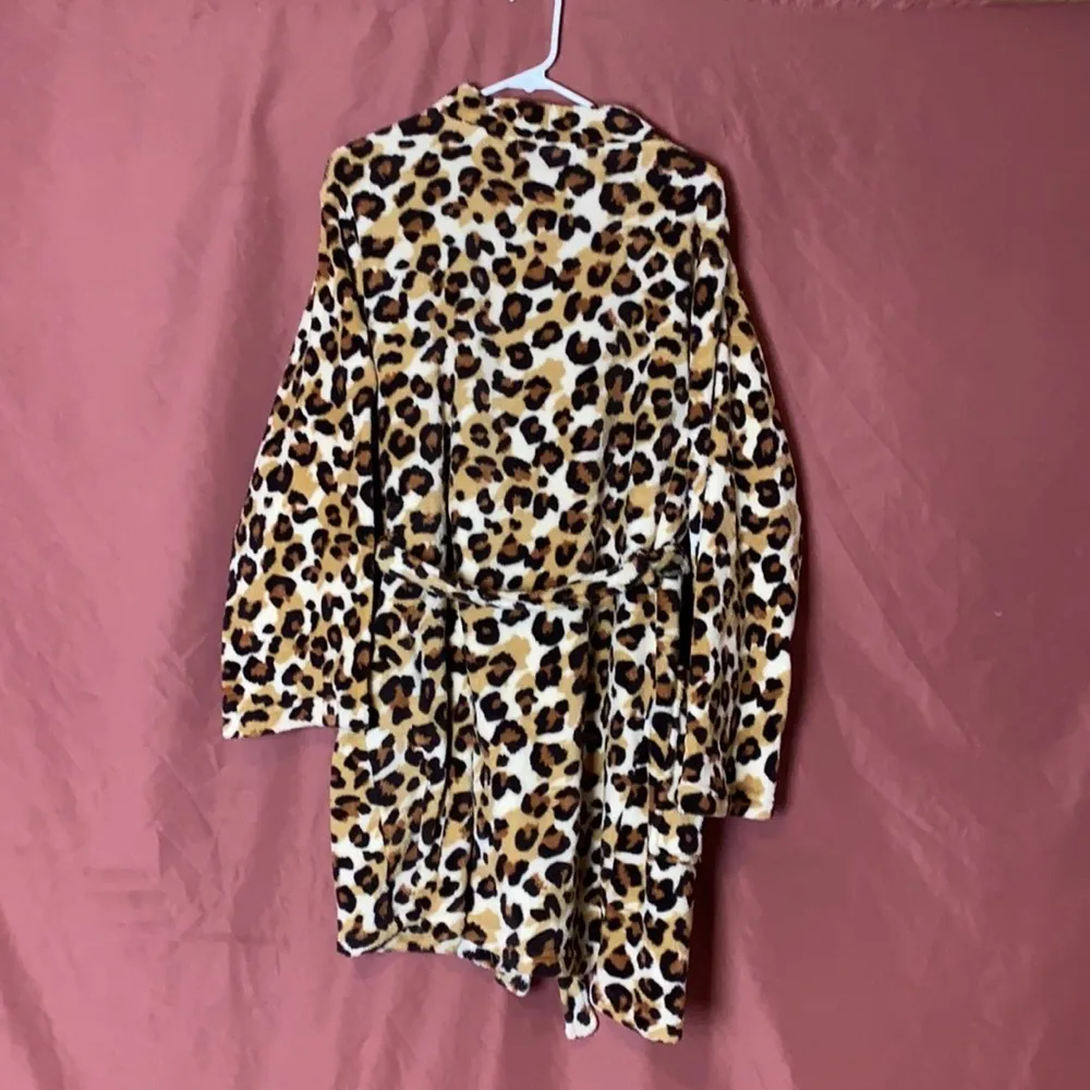CHEETAH PRINT TEDDY BEAR COZY FLEECE BATHROBE - Image 3