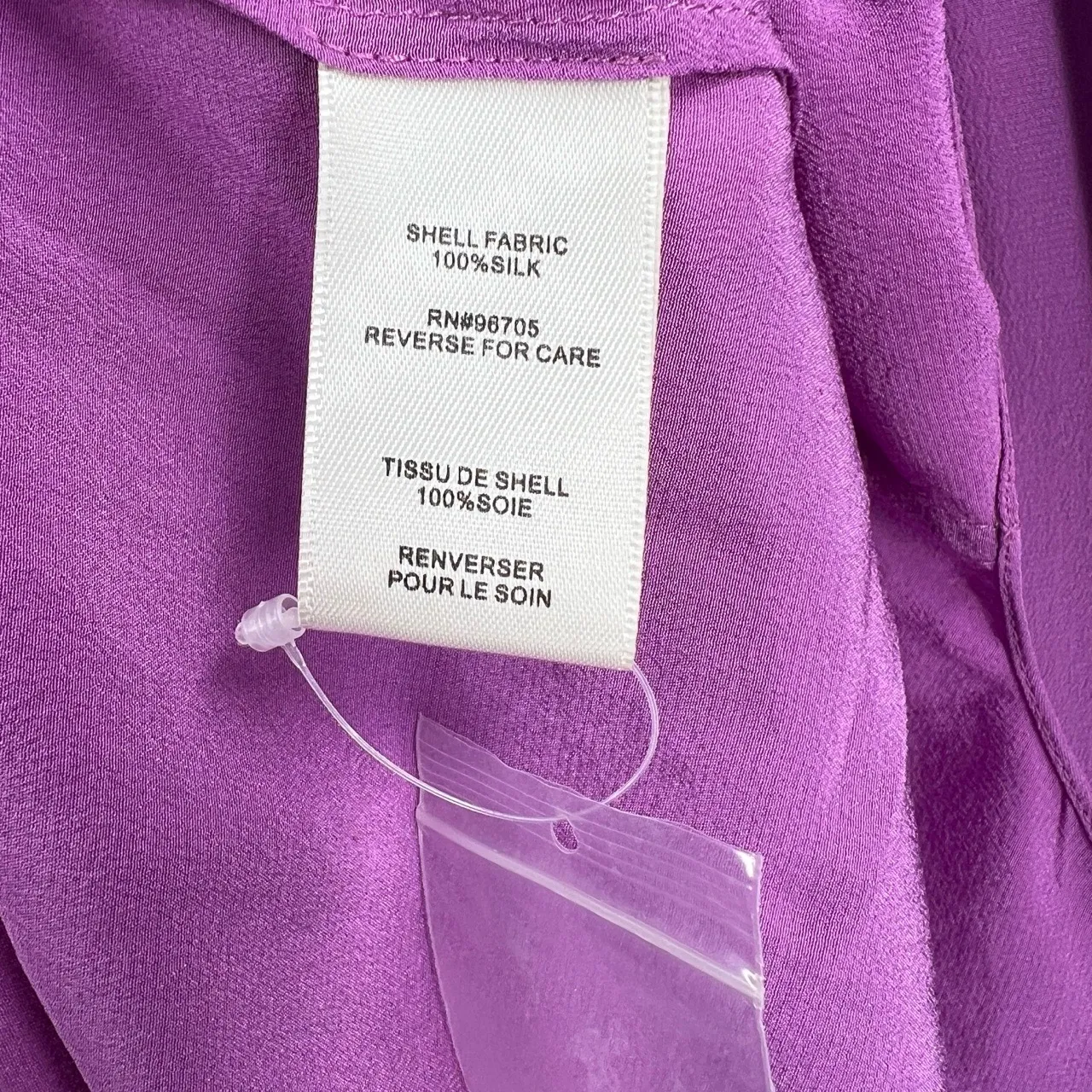 REBECCA TAYLOR Blouse Purple Silk Ruffled Long Sleeve Feminine Size 4 Flaw - Image 7