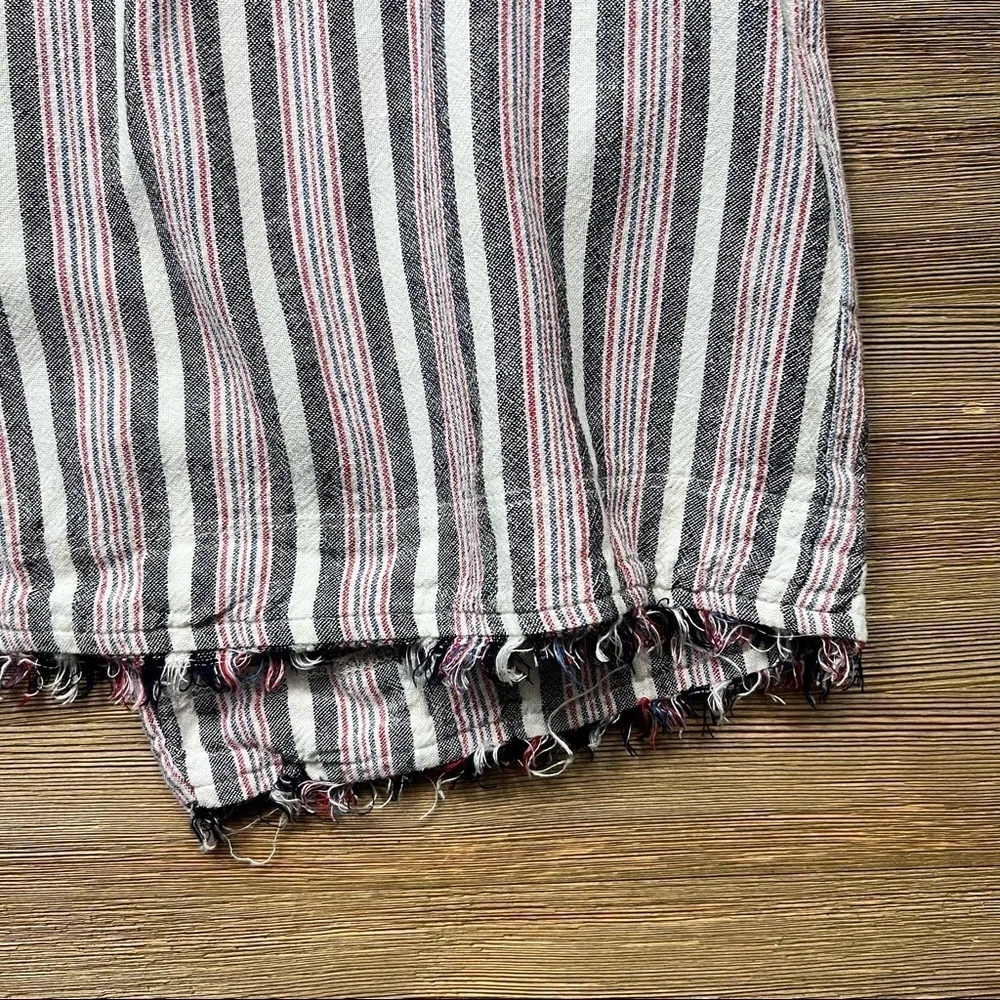 Bella Dahl Fray Button Back Top in Americana Stripe - Image 7