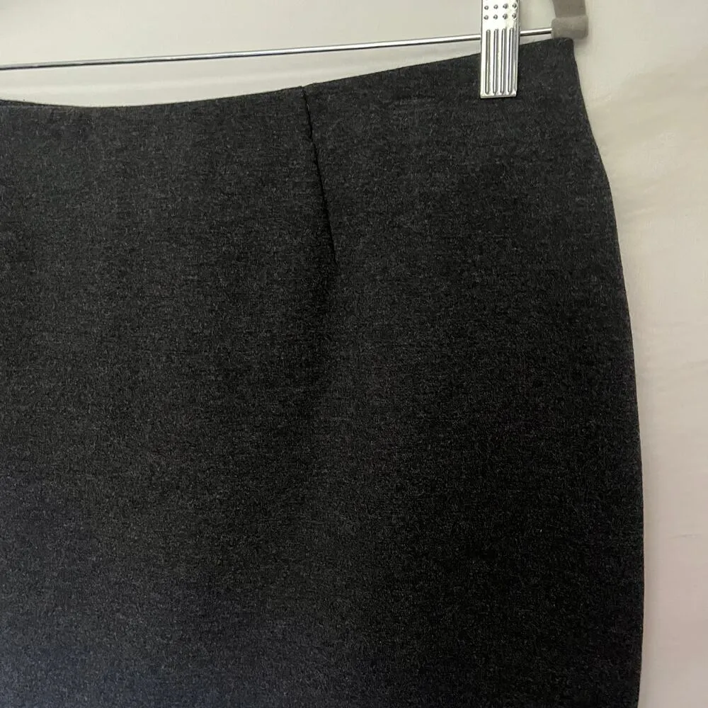 J.JILL Ponte Pencil Skirt Sz MP Charcoal Gray Stretch PullOn  Knee Length Career - Image 5