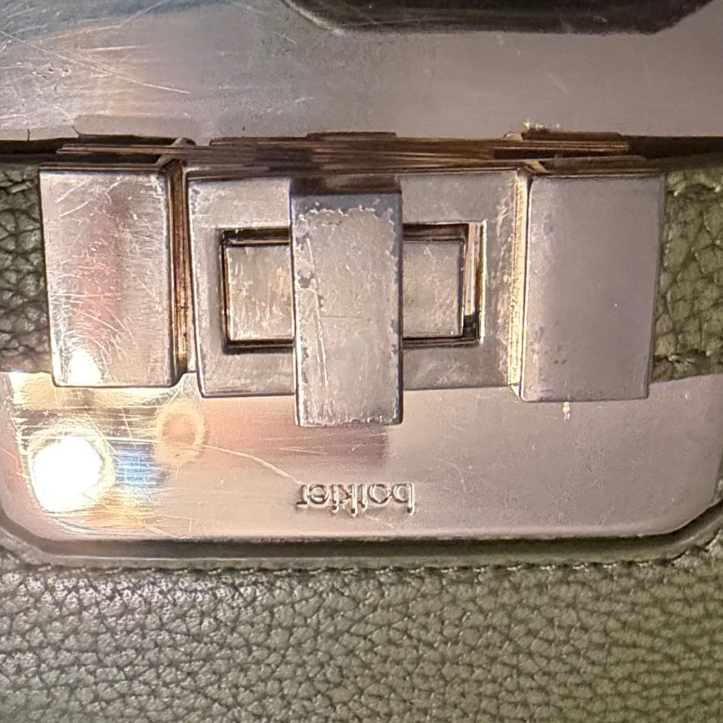 Botkier Olive Pebbled Leather Satchel/Bag - Image 3