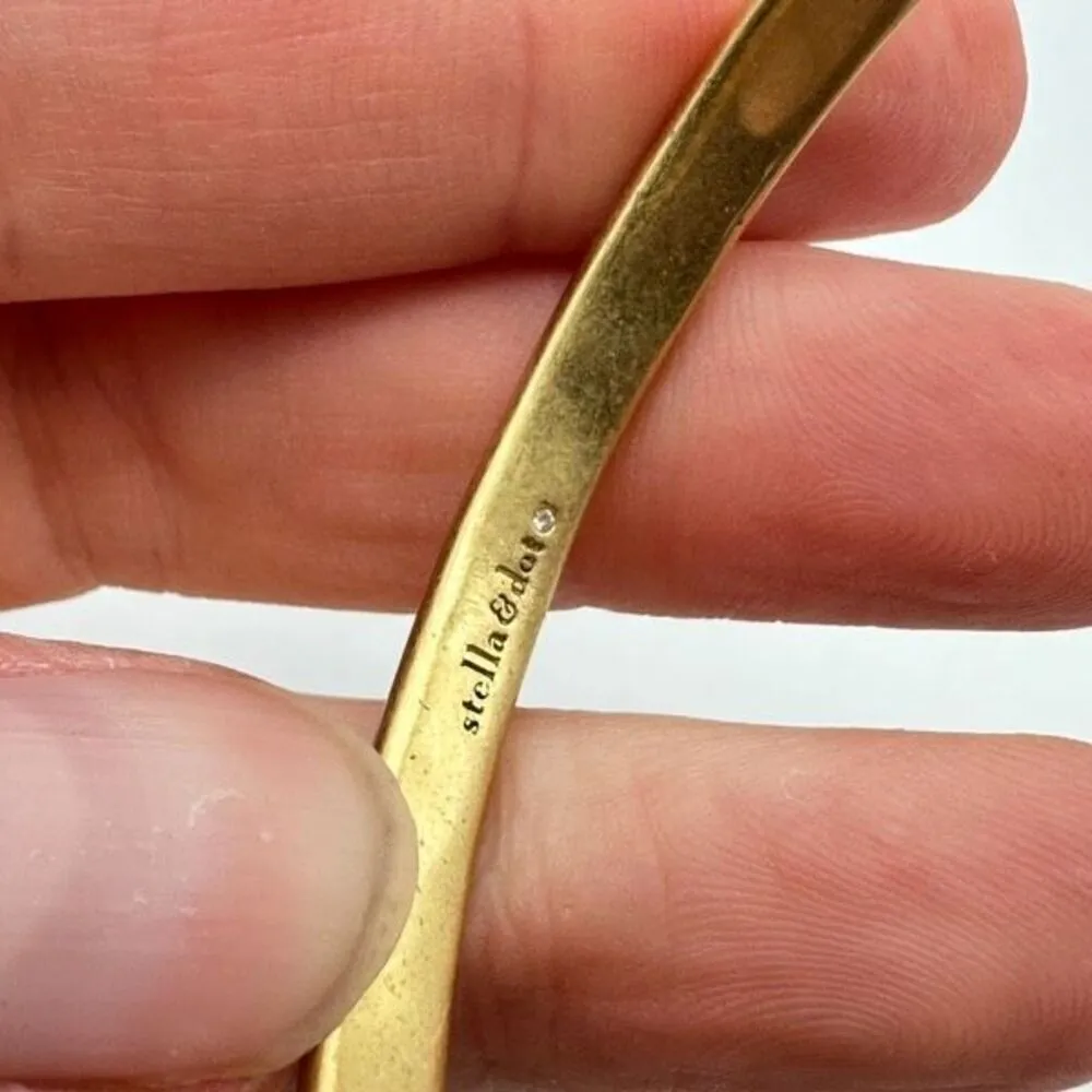 Stella & Dot Ansley Cuff Bracelet Pave Crystal Rhinestones Gold Open Cocktail - Image 8