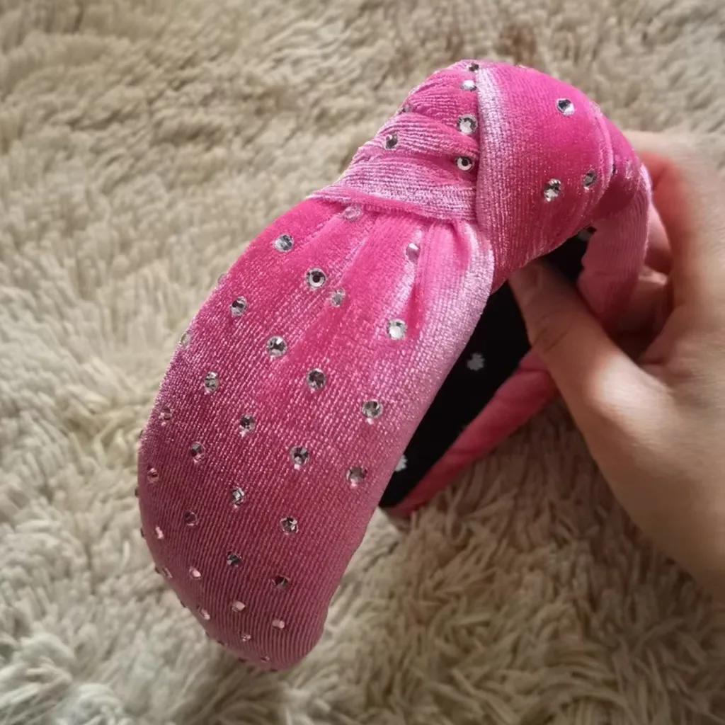 LeLe Sadoughi Pink Rhinestone women Headband - Image 3