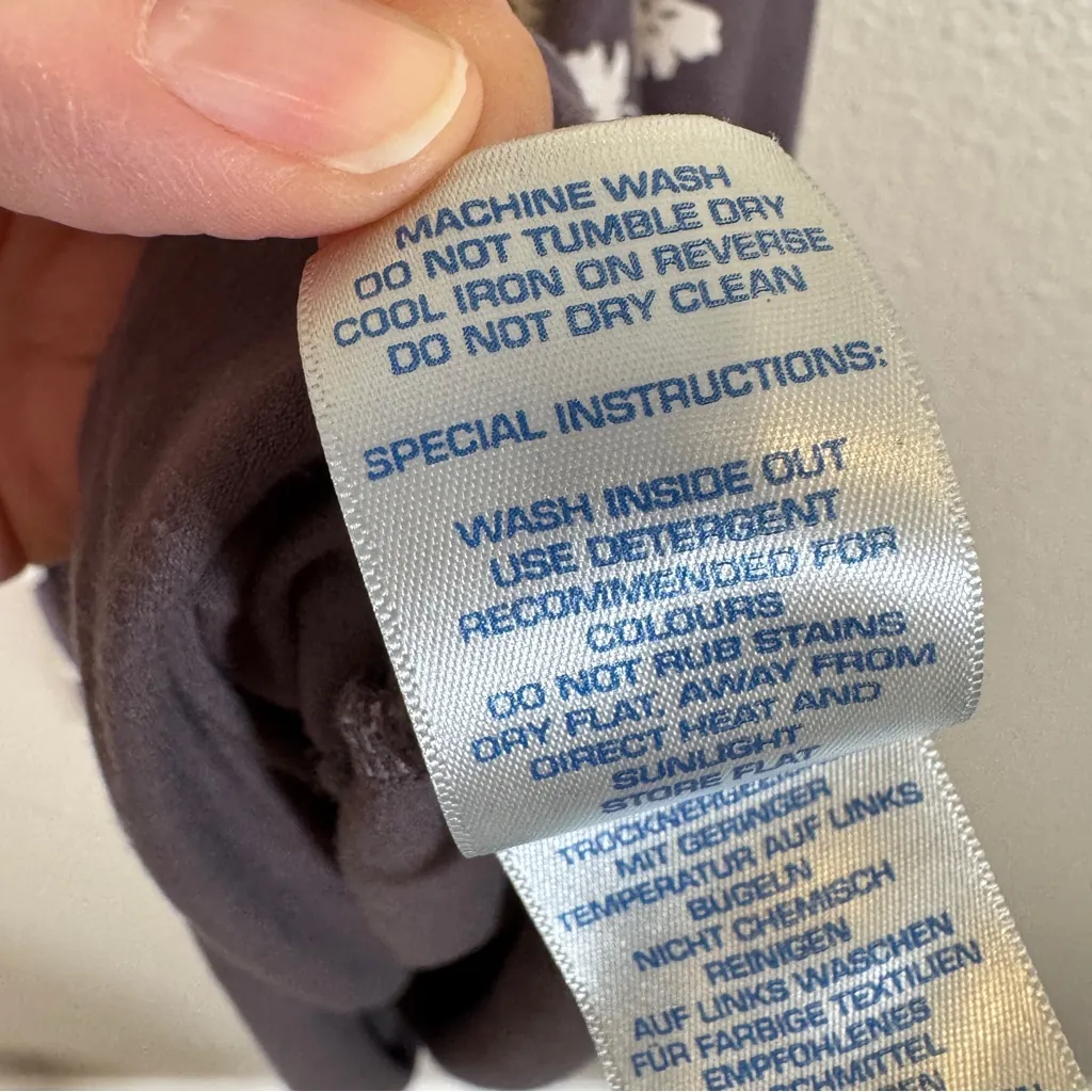 Boden Grey White Floral Print Halter Mini Dress Womens 4 Y2K Casual Tie Neck Gray - Image 7