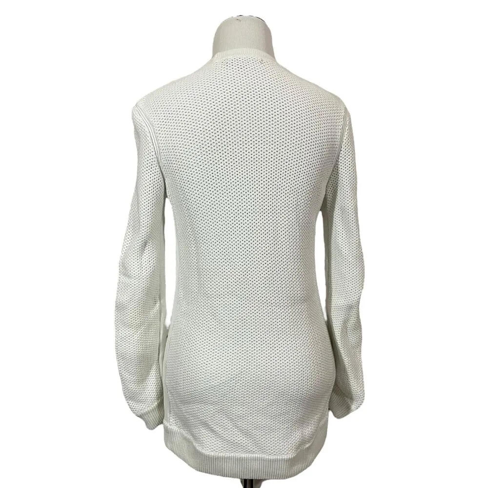 Rag & Bone/Jean Cotton Knit Crewneck Sweater - White - XS - Image 3