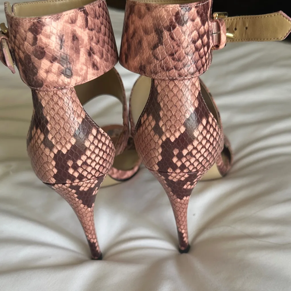 Michael Kors Pink Snake Print Heels - Image 5