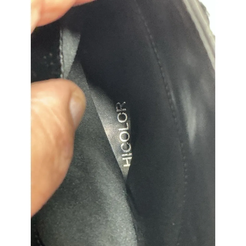 Womans HiColor Midcalf Western Style Boots Pullon 11 Black Block Heel Sequins - Image 7