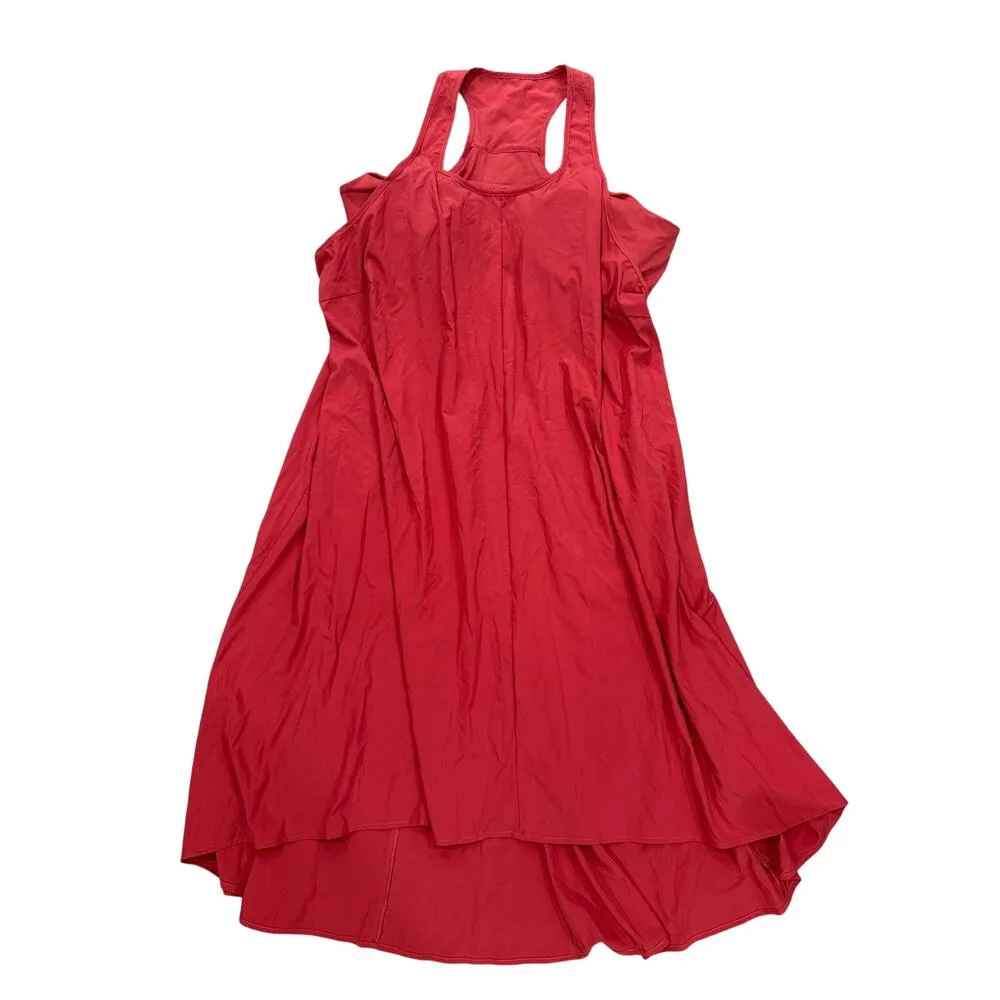 Halara Breezeful Pocket High Low Flowy Quick Dry Casual Dress Kapok Red 1X - Image 2