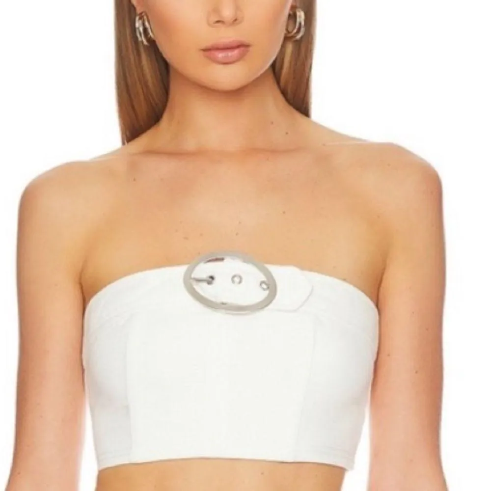 Lovers and Friends Revolve Brighton Crop Top in Bone White Size Small - Image 2