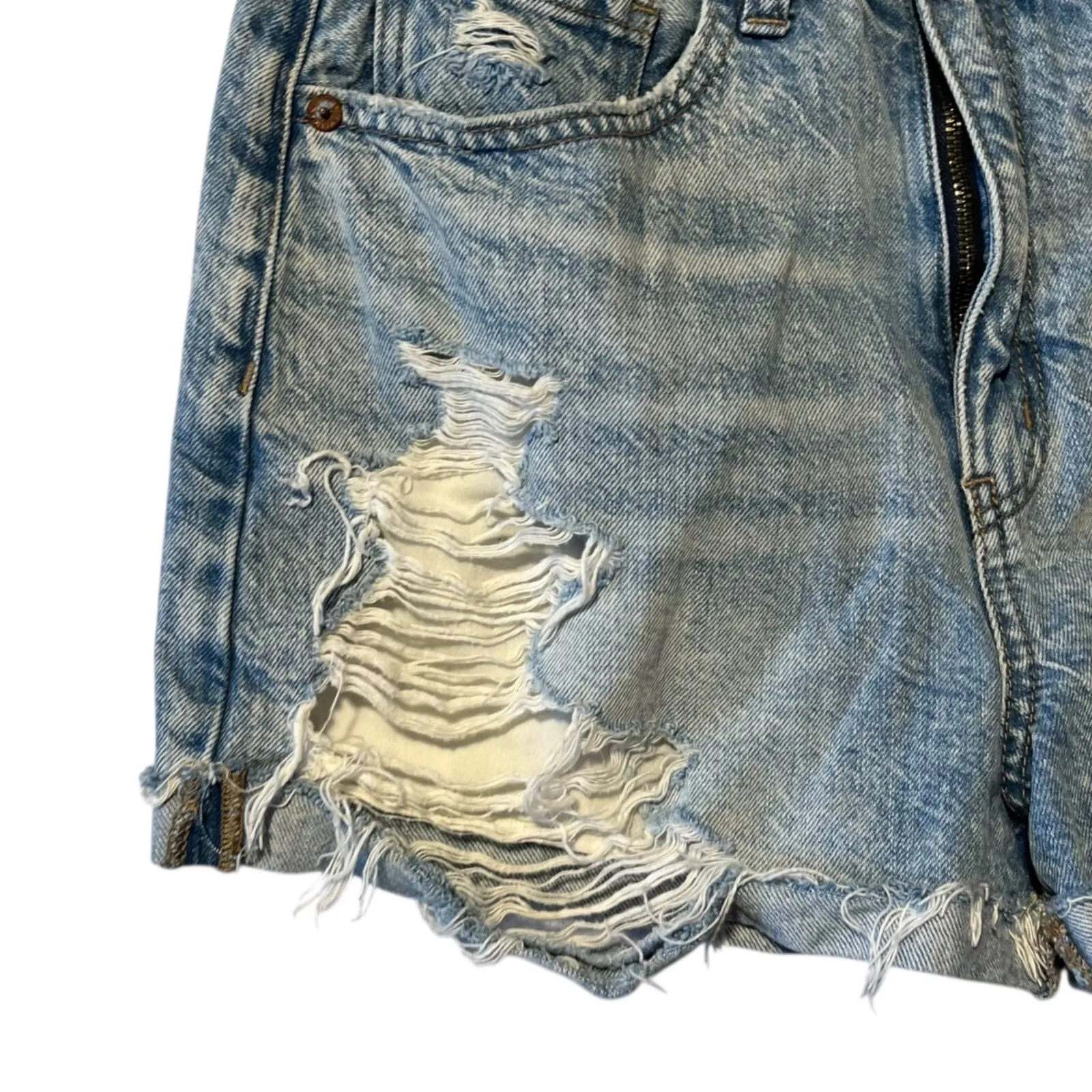 American Eagle Mom Short Women's 6 Denim Jean Distressed Shorts‎ Casual Summer - Image 2