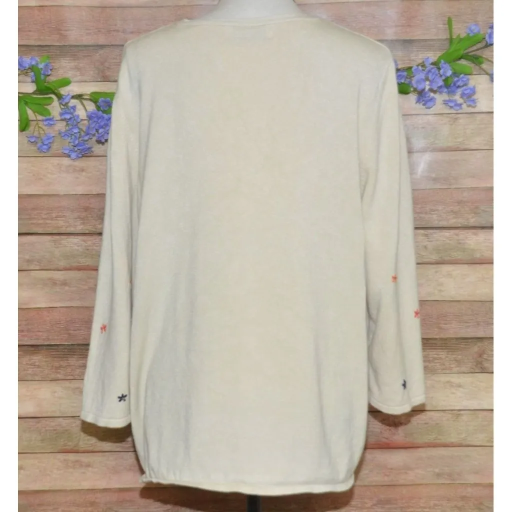 Alfred Dunner Petite Floral Sweater Beaded Embroidered Plus1X V-Neck Granny - Image 5