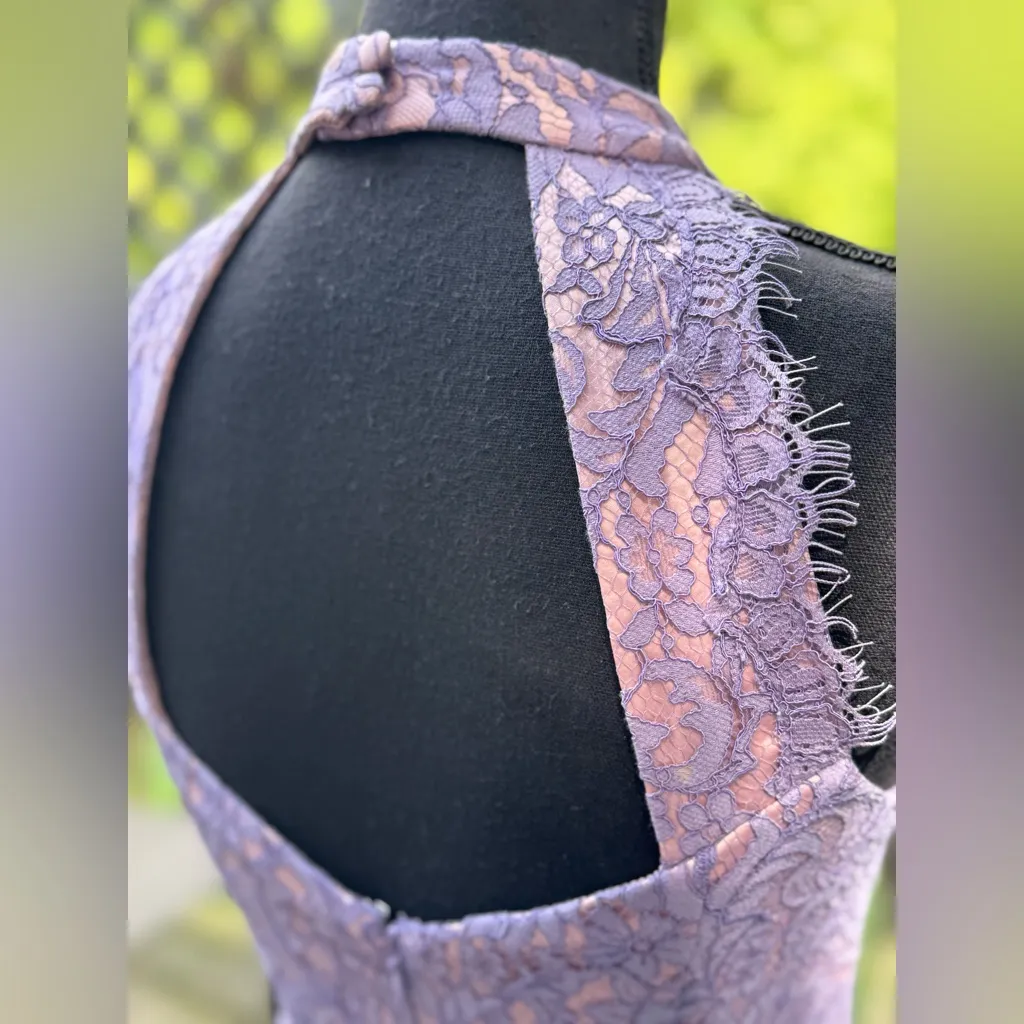 Eliza J Lavender Lace Halter Neck Sheath Dress - Image 7