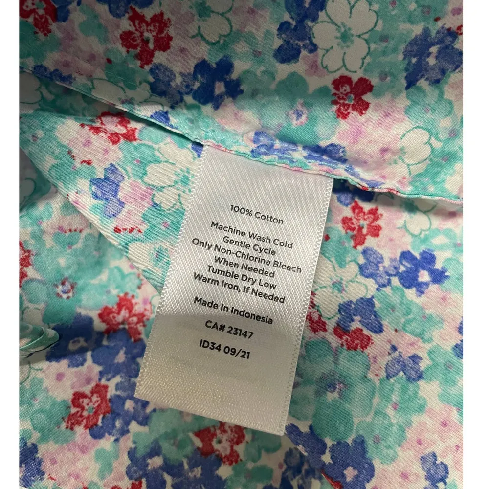 NWT Talbots Floral Collared Button Down Dress Shirt Women's Size L - Image 6